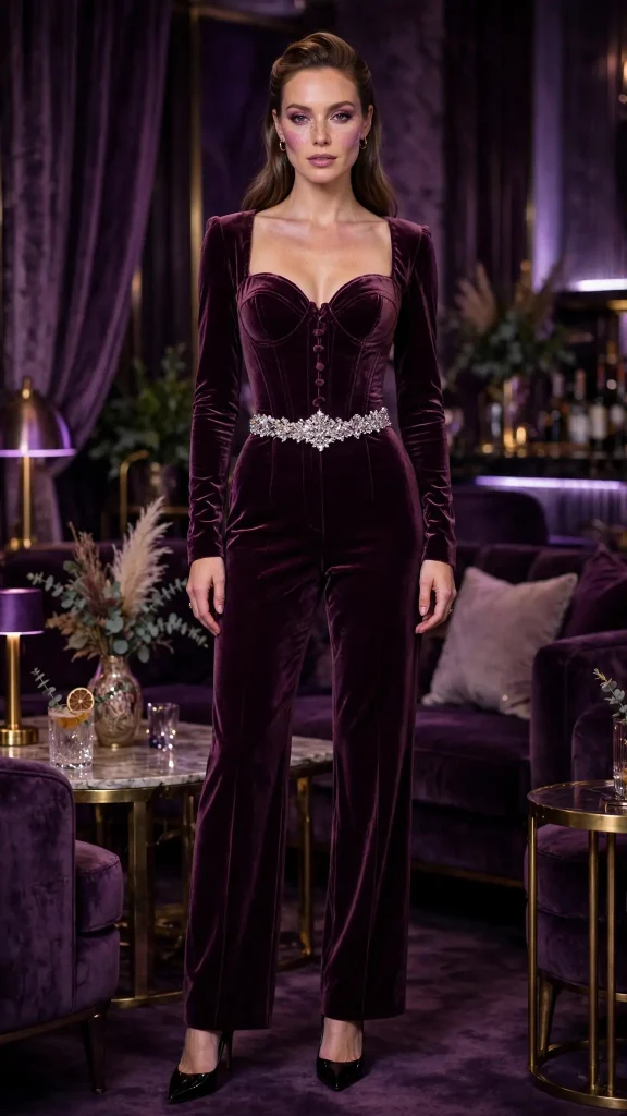 08-deep-plum-velvet-corset-jumpsuit-with-crystal-statement-belt 8. Deep Plum Velvet Corset Jumpsuit with Crystal Statement Belt